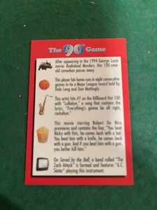 The 90’s Game Trivia  Card.  Don Mattingly. Ken Griffey Jr