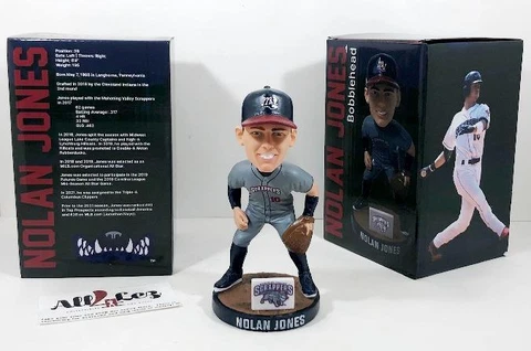 2021 MAHONING VALLEY SCRAPPERS NOLAN JONES SGA BOBBLEHEAD GAURDIANS ~ NIB Cover