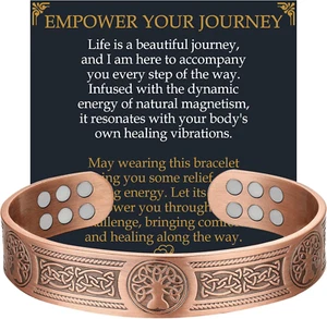 Pulsera de cobre para hombre, resistencia 18 veces sindaco. - Foto 1 di 12