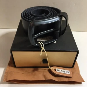 New & Unused Beltox Fine Men's 42" Casual Dress Belt Black Leather 1 1/2" Wide - Picture 1 of 9