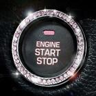 Car Bling Button Start Switch Diamond Rhinestone Ring Decor Pink Auto Accessory