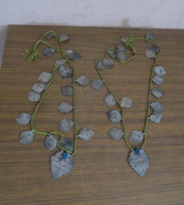 PAR DE 2 COLLAR TALISMÁN AMULETO PLATA ISLÁMICA ANTIGUA 20 BISMILLAH MECA 19C Foto 1 de 4