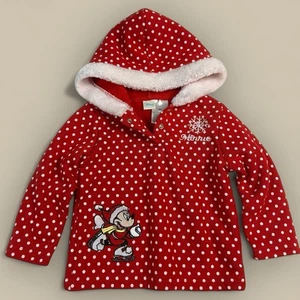 Maglione Pile Rosso Vintage Disney Baby Minnie Mouse 18 Mesi Fiocco di Neve Natale - Foto 1 di 5