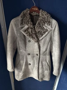 Vintage Damen Sawyer of Napa / langes lockiges Lammfell Sheerling gefüttert grau innen - Bild 1 von 6