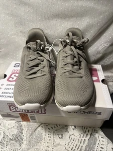 New Skechers Swift Fit Hands Free Slip-on No Bend Shoes Taupe Sneakers 8.5 Walk - Picture 1 of 11