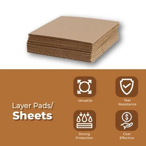 11 7/8 x 17 7/8" Corrugated Layer Pad Kraft 100Pack - Picture 1 of 5