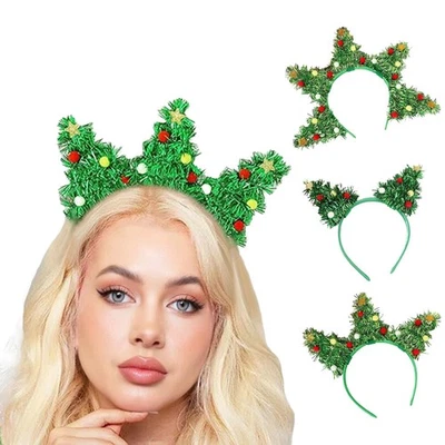 1 pieza Tocados Árbol de Navidad Linda Diadema Árbol de Navidad con Aro de Pelo Bola de Fieltro Foto 1 de 3