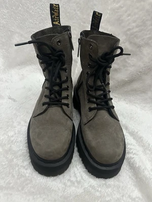 Dr. Martens Jadon Hombres 5 Mujeres 6 Marrón Cuero Nobuck Botines con Cordones Cremallera Foto 1 de 4