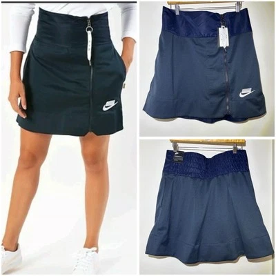 Nike NSW Streetwear High Waist Zip Up Blue Skirt Size XL NEW! - Image 1 of 4