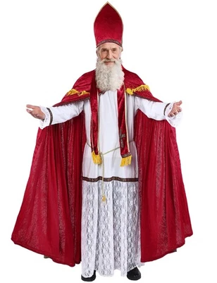 BOVECO Nikolaus Kostüm Herren Erwachsene 5-teiliges Bischof Weihnachtsmann Kostüm Set