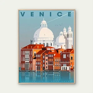 Venice Italy Cityscape Italian Architecture Art Travel Poster Print Wall Art - Bild 1 von 2