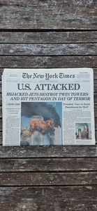 New York Times 12 settembre 2001 Stati Uniti Attaccato 11 settembre non circolato no scolorito - Foto 1 di 8