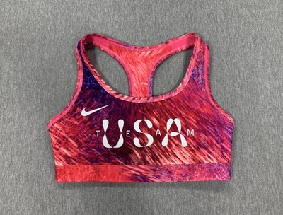 Nike Team USA Dri-Fit Padded Training Sports Bra Pink Blue FN1195-645 Women’s XS - Image 1 of 4