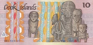 1987 10 Dollars Uncirculated Banknote. Cook Islands 10 Dollars Currency bill UNC - Picture 1 of 2