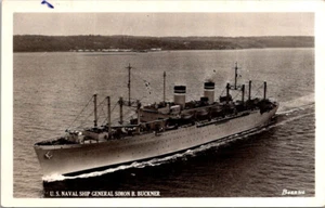 A181 Postcard RPPC? US Naval Ship General Simon B. Buckner P-Troop Transport - Picture 1 of 2