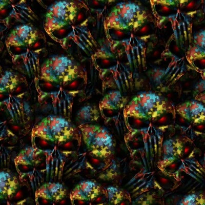 Autism Punisher - 18"x46" Hydrographic Film Hydro Dipping Dip Water Transfer - Image 1 of 4