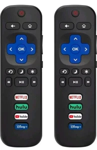 Confezione da 2 telecomandi di ricambio per tutti i televisori Roku, TCL/Hisense/Onn Roku - Foto 1 di 7
