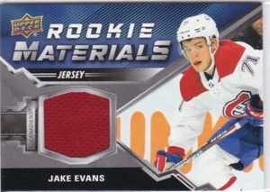 2020-21 Upper Deck UD Game Jersey ROOKIE MATERIALS JAKE EVANS-MONTREAL - Picture 1 of 1