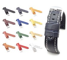 BOB Alligator Style Watch Band, Model "Firenze", 22/20 mm, 12 colors, new!