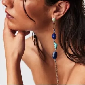 Free People There She Goes Ohrringe baumelt in Ozeanblau - Bild 1 von 3