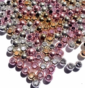 150x Large Hole 6mm Metallic Acrylic Spacer Beads for Jewellery Making - Picture 1 of 3