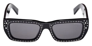Moncler ML0252-P 01A Black Bold Rectangular Plastic Sunglasses Frame 53-19-145 - Picture 1 of 4