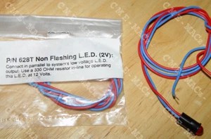 🚨(2) LED Red SMALL Base (2V) NON Flashing NO Plug DEI 628T🚘VIPER & Others⭐NEW - Picture 1 of 9