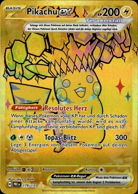 Pokemon Prismatische Entwicklungen Pikachu ex Gold 179/131 Near Mint deutsch - Bild 1 von 2