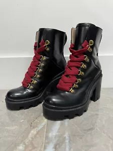 Botas negras al tobillo Gucci Magnum piel de becerro perla con cordones 36,5 - Imagen 1 de 6