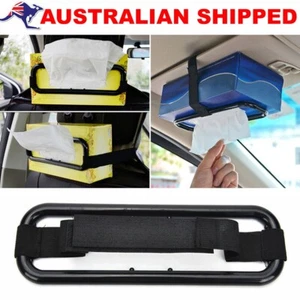 Visor Back Seat Napkin Box Car Tissue Holder Auto Elastic Belt Sun Paper Rack - Picture 1 of 10