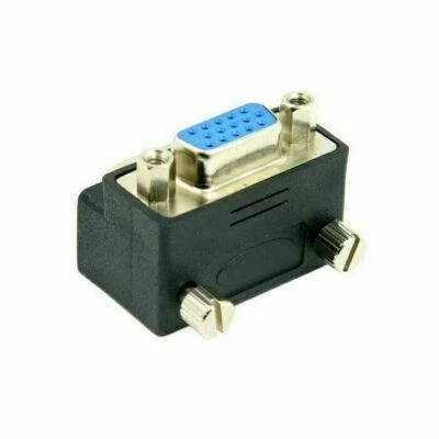 Down Right Angled 90 Degree VGA SVGA RGB 15P Male To Female Adapter  RGB VGA - Image 1 of 4