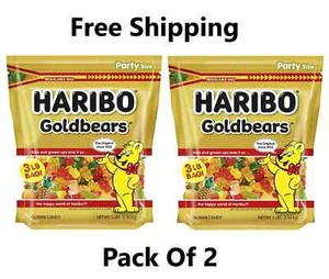 Haribo Goldbears Gummy Bears Caramelo 3 Lb Paquete de 2 Bolsa Original Envío Gratis Rápido - Imagen 1 de 7