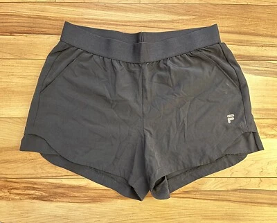 Женские черные шорты для бега Fila Sport со средней посадкой с карманами пляжная спортивная одежда - Изображение 1 из 4