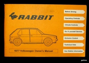 VOKSWAGEN 1977 RABBIT CAR OWNER'S MANUAL VW OPERATION & MAINTENANCE - Picture 1 of 1