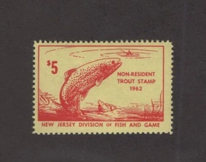 NJT20 - New Jersey State Trout Stamp. Non Resident Single. MNH. OG. - Picture 1 of 1