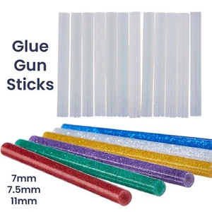 7mm 7.5mm 11mm x 100mm Lang Kleber Pistole Stäbchen Klar & Glitter Hobby DIY - Bild 1 von 22