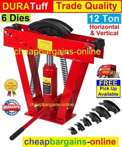 12 TON HYDRAULIC PIPE BENDER STEEL METAL TUBE BENDER 15mm - 50mm Dia PIPE 6 Dies - Picture 1 of 13