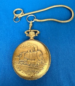 Vintage EVERSWISS Taschenuhr Eisenbahn Lok RR Zifferblatt Swiss Handaufzug - Bild 1 von 6