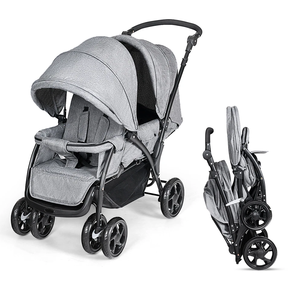 Geschwisterwagen Kinderwagen Baby Reisebuggy klappbar Zwillingswagen - Bild 1 von 1
