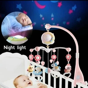 Baby Mobile für Kinderbett Krippe mit Licht und Musik mit Fernbedienung in Blau  - Bild 1 von 14