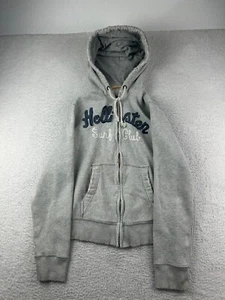 Vintage Hollister Hoodie Women's XL Gray Embroidered Logo Zip UP Y2K Cali - Picture 1 of 11