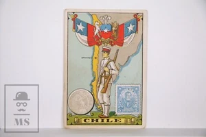 Trading Card - Flag, Soldier & Country. 47, Chile - Spanish Chocolate Adv. - Picture 1 of 2