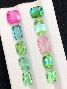 14.10 Carat Multi Color Faceted Tourmaline From Afghanistan - Picture 1 of 4
