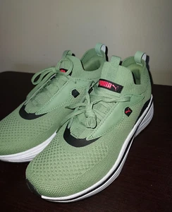 PUMA Women's Softride Sneakers 6.5M Lace Up Stakd Speckle Athletic Walking Green - Picture 1 of 14