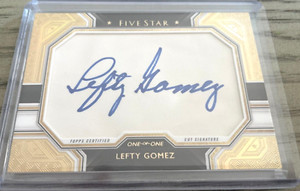 2019 Topps Lefty Gomez 5 Five Star Cut Signature 1/1 Auto SP HOF New York Yankee