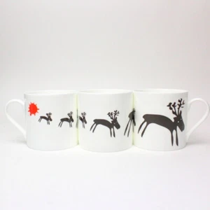Reno grande Taza de café de Navidad Hueso China El conejo negro McLaggan Smith - Imagen 1 de 6