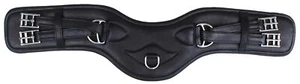 Horse English Black Padded Leather Comfort Contoured Dressage Girth 97MI02BK - Picture 1 of 3