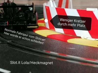 Randstreifen Spa 1m für Carrera 124 /132 Rot/Gelb mit Endstücken R.L.