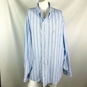 Stetson Men’s Shirt Large Blue White Long Sleeve button down Western Style - Picture 1 of 9
