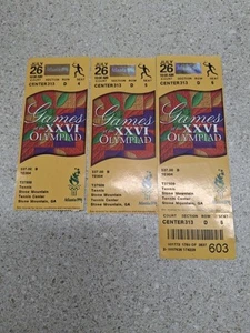 Olympiade Atlanta 1996 Ticket Stub Lot Tennis Stone Mountain 26. Juli unbenutzt - Bild 1 von 6